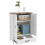 Pet Feeding Station with Raised Dog Bowls, Adjustable Panel, Hooks, White 1