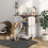 Pet Feeding Station with Raised Dog Bowls, Adjustable Panel, Hooks, White 3