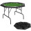 8 Player Folding Poker Table, Portable Octagon Blackjack Table with Cup Holders, Padded Edge, Green 2
