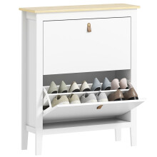 Modern Two-Drawer Shoe Cabinet - White