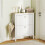 Modern Two-Drawer Shoe Cabinet - White 4