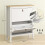 Modern Two-Drawer Shoe Cabinet - White 5