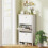 Modern Three-Drawer Shoe Cabinet - White 3