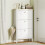 Modern Three-Drawer Shoe Cabinet - White 4