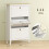 Modern Three-Drawer Shoe Cabinet - White 5