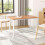 108cm Dining Table - Reddish Brown Wood Top with White Base, Seats 4 1