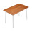 108cm Dining Table - Reddish Brown Wood Top with White Base, Seats 4 3