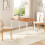 108cm Dining Table - Reddish Brown Wood Top with White Base, Seats 4 2