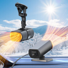 12V Portable Car Heater Fan,2 in 1 with 360 Rotating Base for windscreen