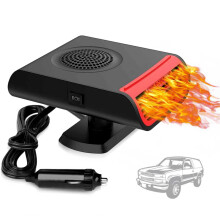 Showvigor 12V 150W Portable Car Heater Plug into Cigarette Lighter, 2 in 1 Fast Heating Defrost Defogger, 360 Rotatable Handheld Windscreen Defogger