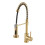 Gold Pull Down Kitchen Faucet - 304 Stainless Steel Spring Design with WRAS, 43cm 3