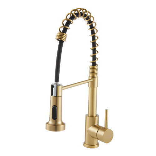 Gold Pull Down Kitchen Faucet - 304 Stainless Steel Spring Design with WRAS, 43cm 2