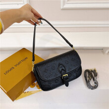 (Black) Vintage presbyopic postman armpit bag flip baguette saddle bag