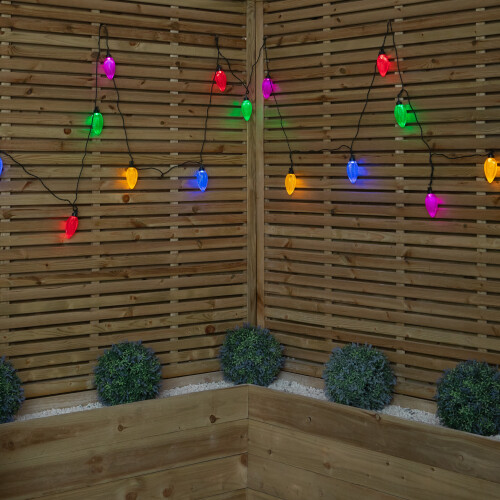 Premier Set of 20 Pine Cone Christmas String Lights with 80 Multi-Coloured LEDs 2