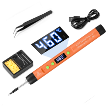YEEHONEC draadloze soldeerbout, LCD-scherm, 260-460 C regelbare temperatuur, met standaard en pincet