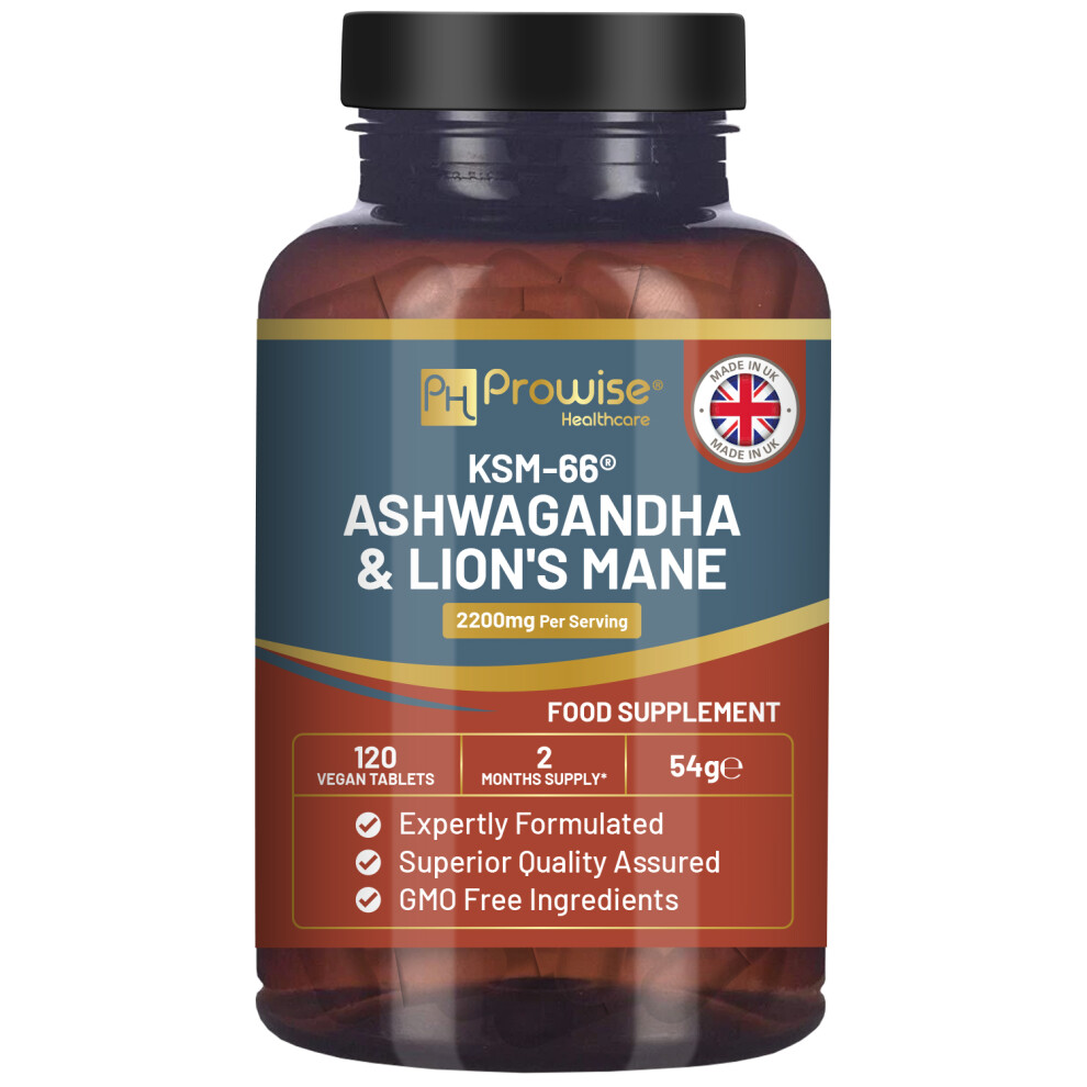 KSM-66 Ashwagandha and Lions Mane Tablets - High Strength 2200mg - Image 5