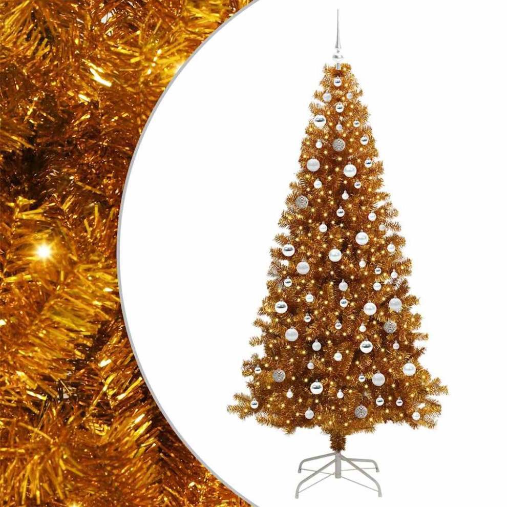 Vidaxl Christmas Tree Gold 210 Cm Pet