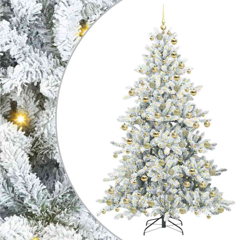 Vidaxl Artificial Hinged Christmas Tree White 180 Cm Pvc And Steel
