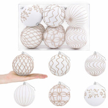 vidaXL Christmas Ball Set XL 12 pcs White and Rose Gold Dia. 10 cm