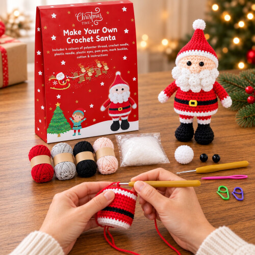 Christmas Crochet Kit Santa Make your Own Gift Set 1