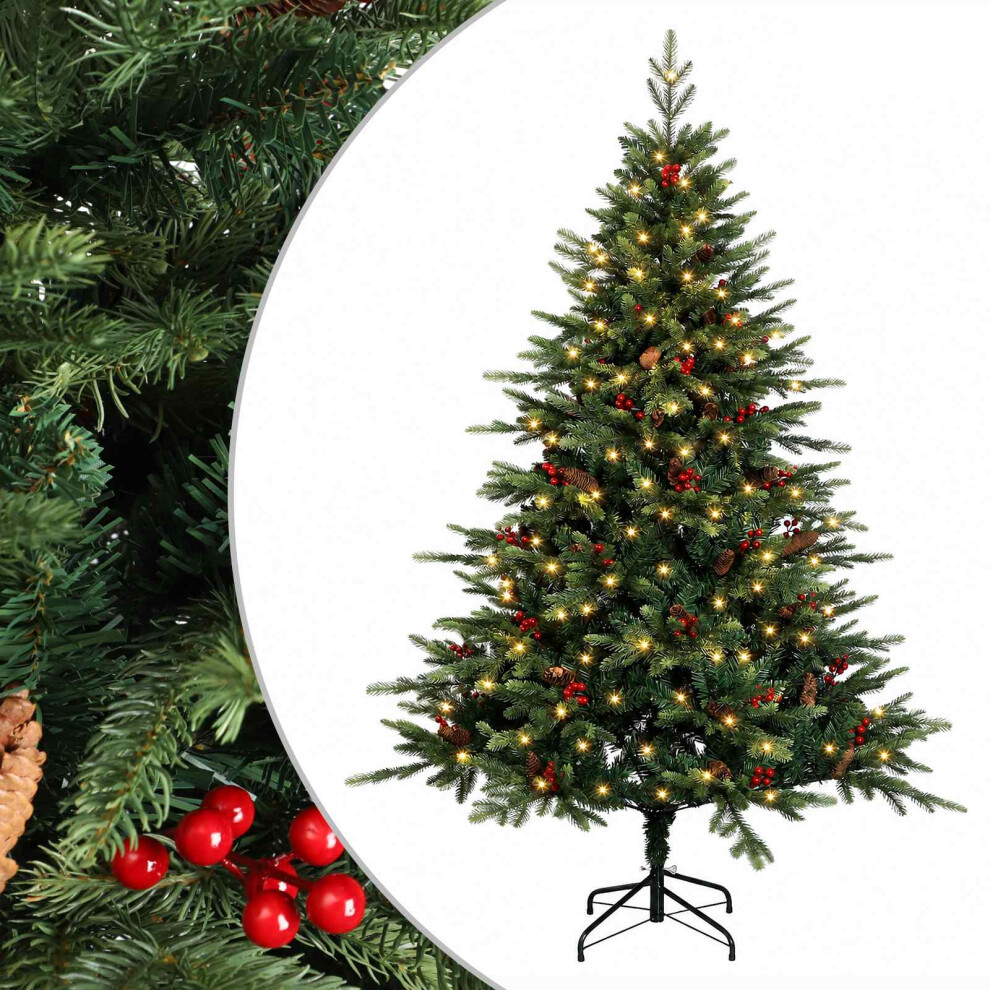 Vidaxl Artificial Hinged Christmas Tree 210 Cm 300 Leds Warm White