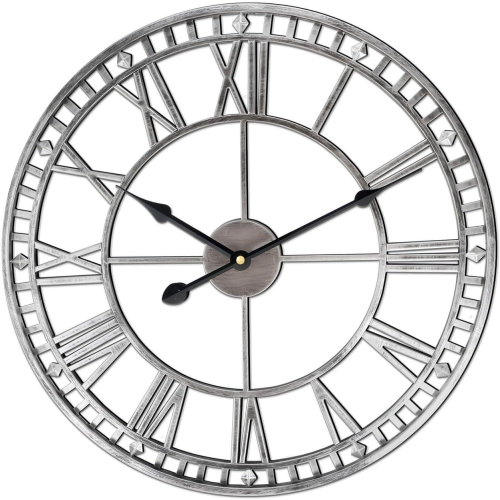 DOUBLE EDGE 47CM CLOCK - SILVER