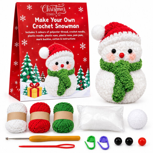 Christmas Crochet Kit Snowman Make your Own Gift Set