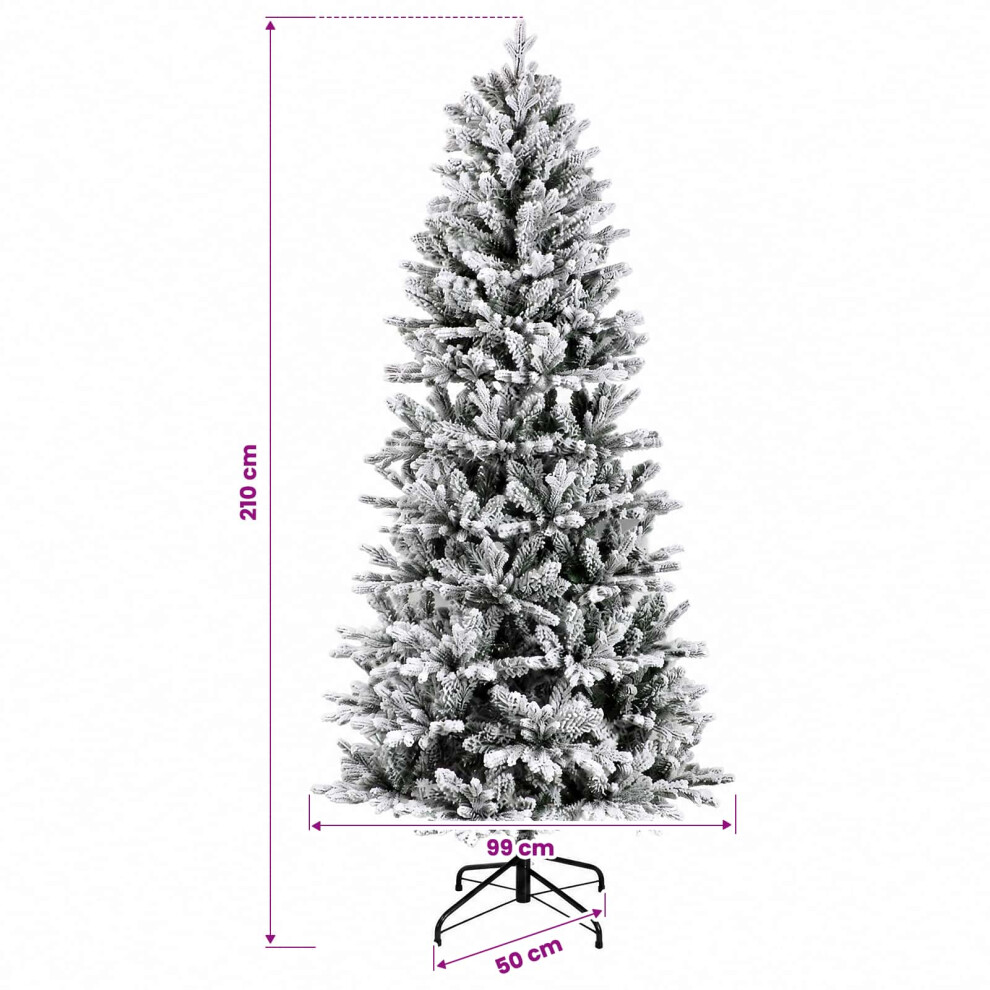 Vidaxl Artificial Hinged Christmas Tree 210 Cm 300 Leds Warm White