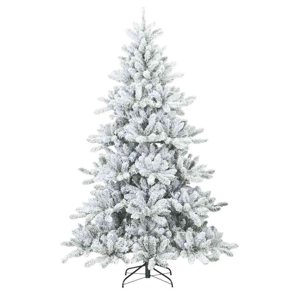 Vidaxl Artificial Hinged Christmas Tree White 210 Cm Pvc And Steel