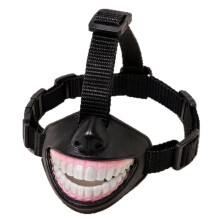 Bozal Ajustable y Divertido para Perros con Sonrisa, Anti-Mordeduras, Anti-Roedores, con Dientes Sonrientes, Transpirable, Máscara para Mascotas con