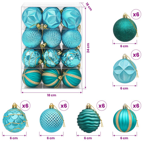 VidaXL vidaXL Christmas Ball Set 36 pcs Green Dia. 6 cm Polystyrene