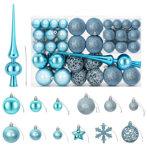 VidaXL vidaXL Christmas Ball Set 111 pcs Turquoise Dia. 6 cm Polystyrene 1