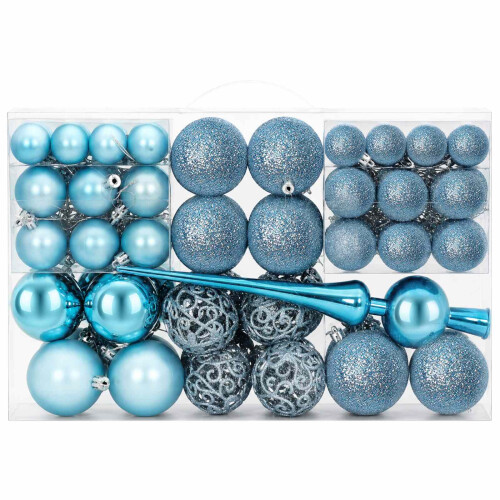 VidaXL vidaXL Christmas Ball Set 111 pcs Turquoise Dia. 6 cm Polystyrene 2