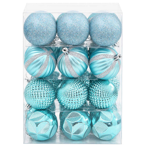 VidaXL vidaXL Christmas Ball Set 36 pcs Turquoise Dia. 6 cm Polystyrene 2