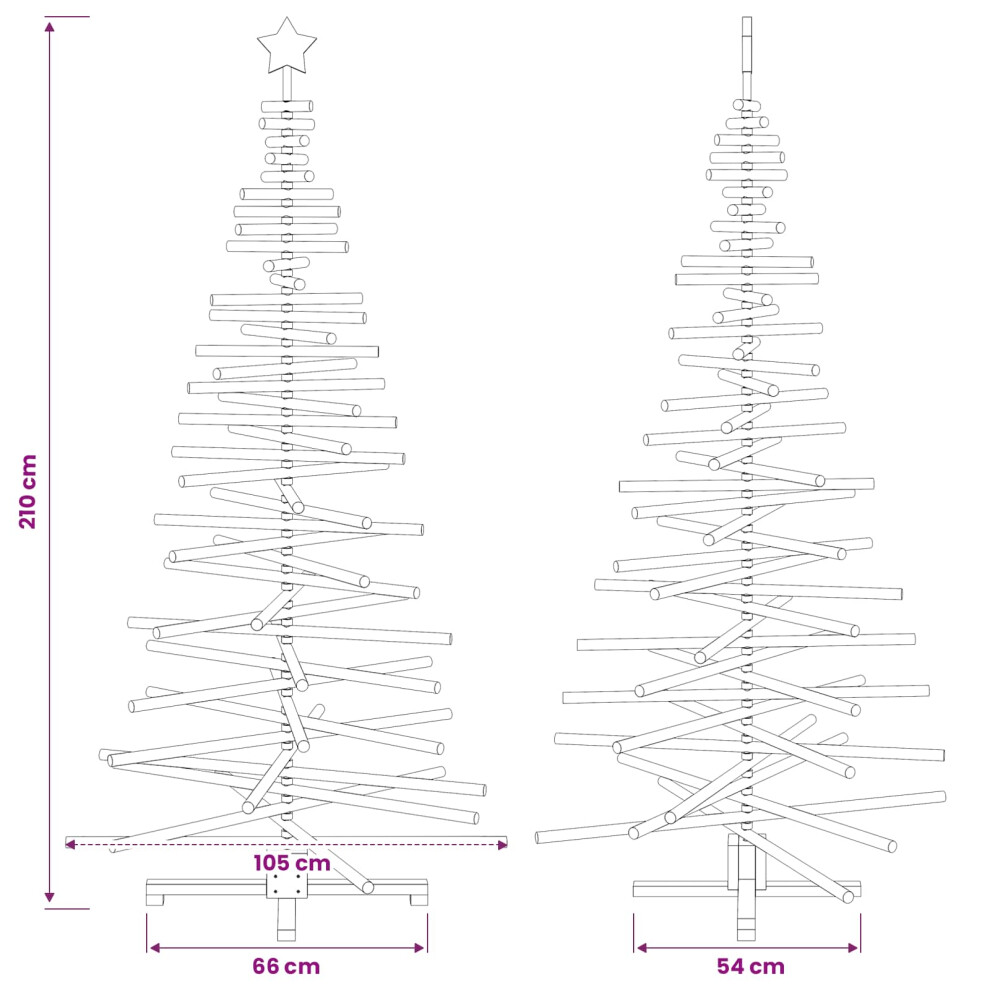 Vidaxl Wooden Christmas Tree Kotka 210 Cm Solid Pine Wood Natural