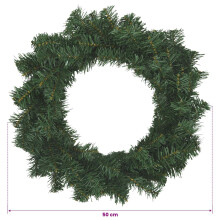vidaXL Christmas Wreath Green Dia. 50 cm PVC
