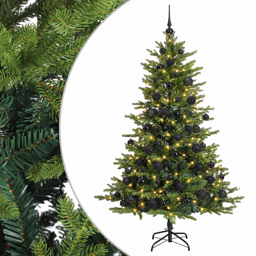 VIDAXL 240 cm Artificial Christmas Tree with 300 LEDs Green Metal Base - Image 2