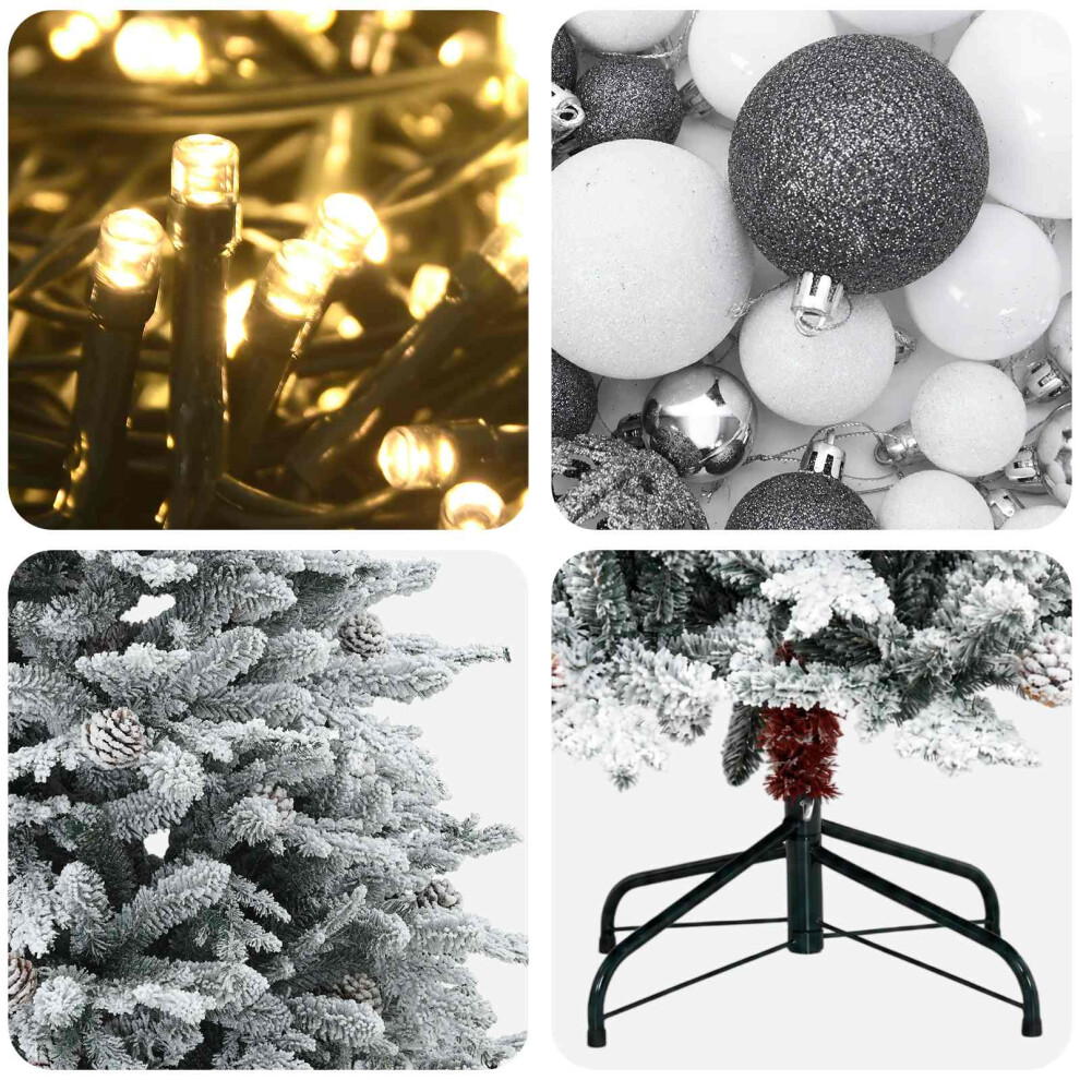 Vidaxl Artificial Hinged Christmas Tree 180 Cm 300 Leds Warm White