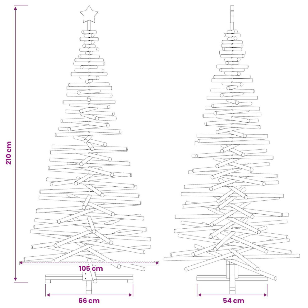 Vidaxl Wooden Christmas Tree Kotka 210 Cm Solid Pine Wood Brown Finish