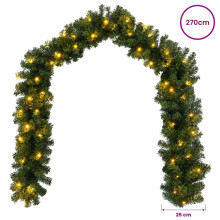 vidaXL Christmas Garland Green 270 cm PVC 50 LEDs
