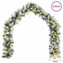 vidaXL Christmas Garland Green and White 270 cm PVC 50 LEDs
