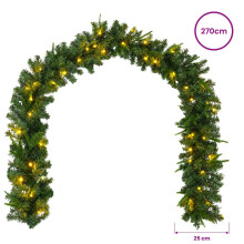 vidaXL Christmas Garland Green 270 cm PVC and PE 50 LEDs
