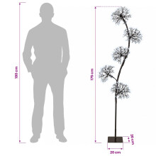 vidaXL S-Shape LED Christmas Tree Black 20 x 20 x 175 cm Steel
