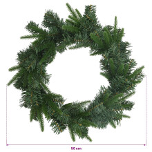 vidaXL Christmas Wreath Green Dia. 50 cm PVC and PE