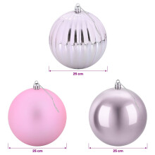 vidaXL Christmas Ball Set XXL 3 pcs Pink Dia. 25 cm Plastic