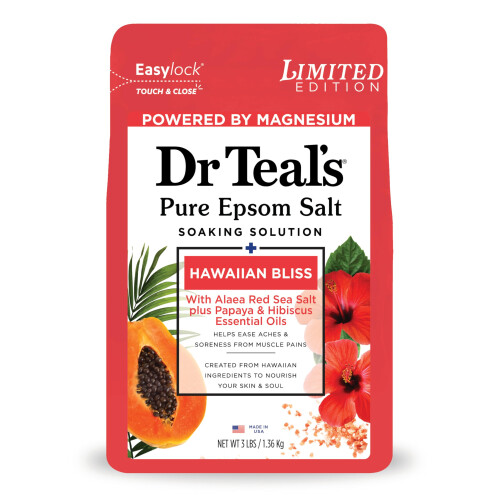 Dr Teal's Epsom Salt Magnesiumbad, Limitierte Edition Hawaiian Bliss, 3lbs