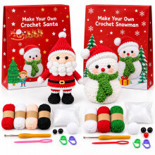 2 Christmas Crochet Kits Santa Snowman Make your Own