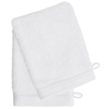France Luxe Körper Französischer Bad-Handschuh 2er-Pack - Weiß/Weiß