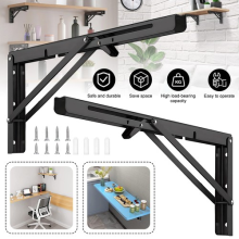 Folding Shelf Brackets 2PCS Triangle Shelf Brackets 400mm Stainless Steel Sturdy