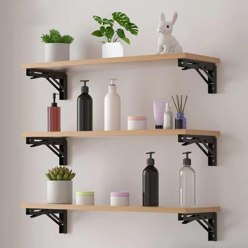 Folding Shelf Brackets 2PCS Triangle Shelf Brackets 400mm Stainless Steel Sturdy 1